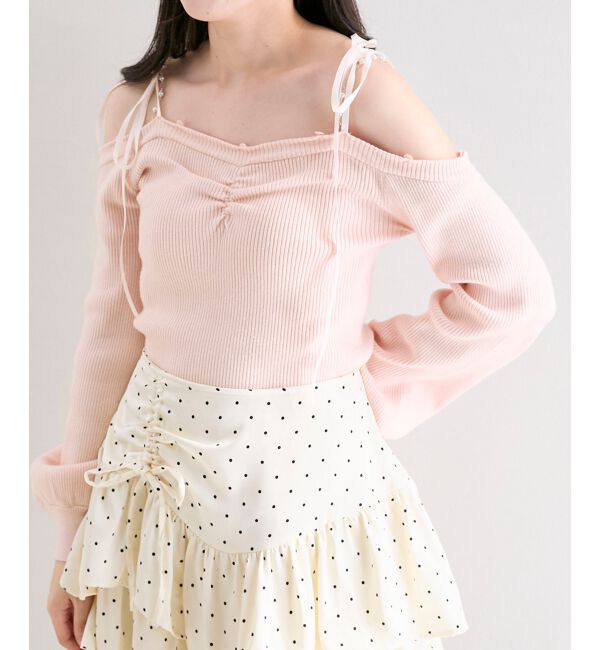  「チェーン付きフェイクファーニット」|ニット・セーター|