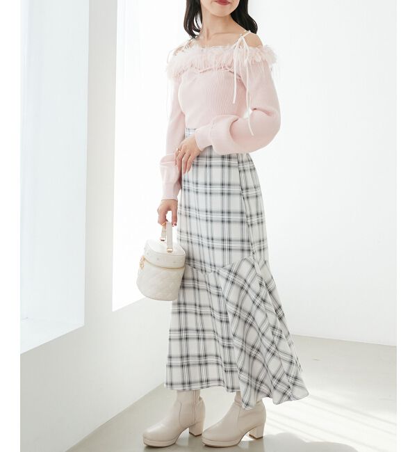  「チェーン付きフェイクファーニット」|ニット・セーター|