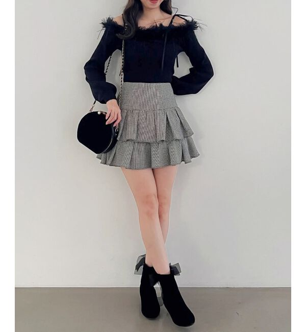  「チェーン付きフェイクファーニット」|ニット・セーター|