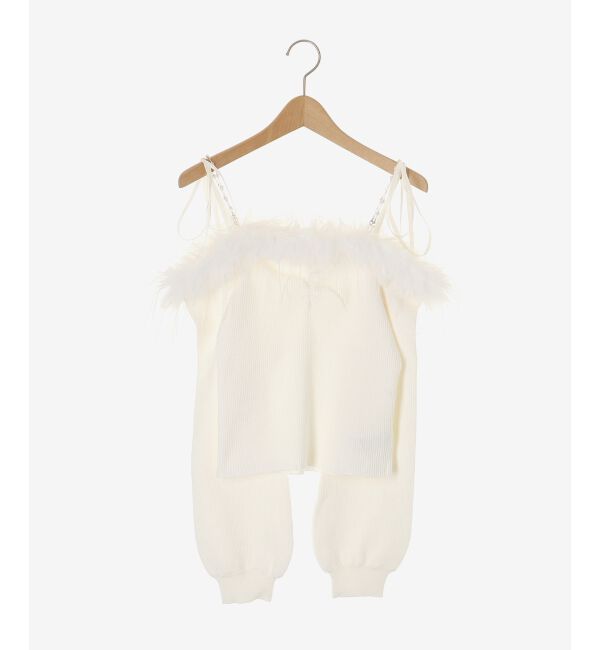  「チェーン付きフェイクファーニット」|ニット・セーター|