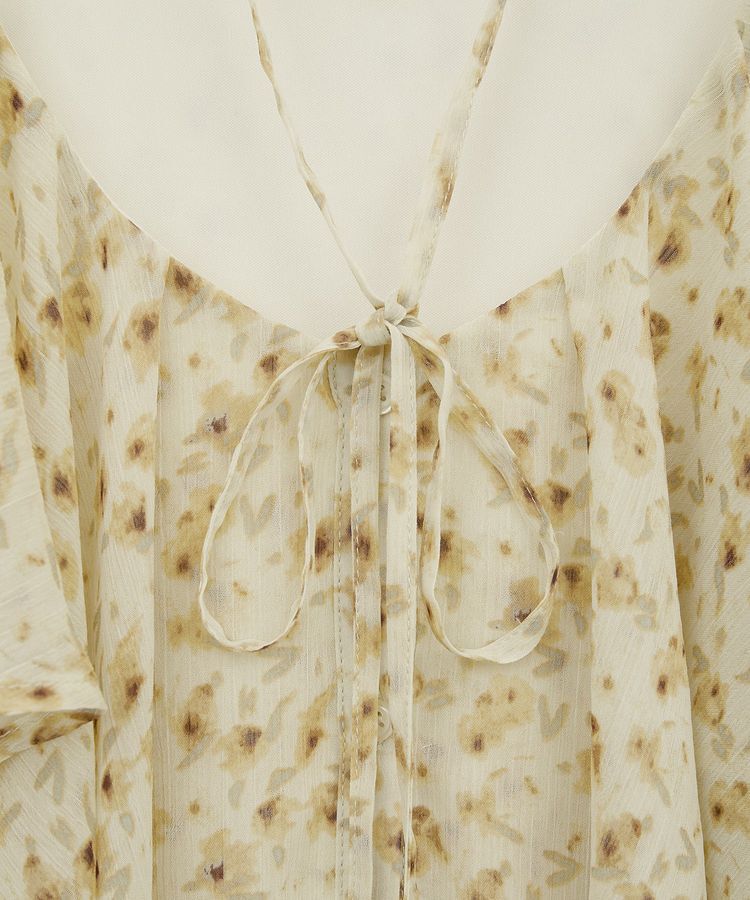 earth music&ecology「チョーカー付き楊柳ラッフルブラウス」|シャツ・ブラウス|