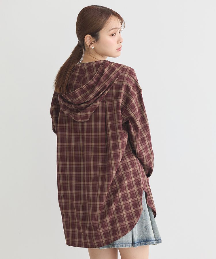 earth music&ecology「フーディーチェックシャツ」|シャツ・ブラウス|