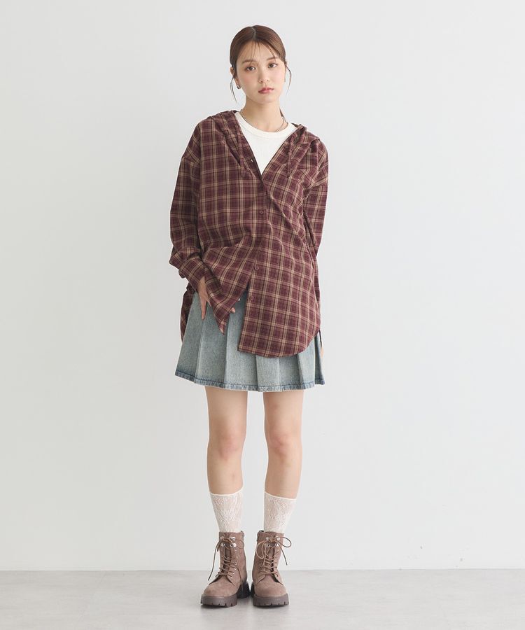 earth music&ecology「フーディーチェックシャツ」|シャツ・ブラウス|