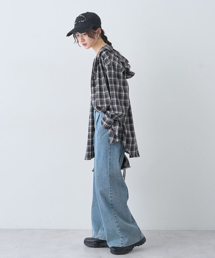 earth music&ecology「フーディーチェックシャツ」|シャツ・ブラウス|