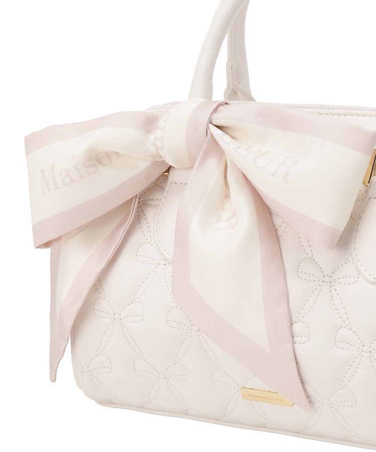 Maison de FLEUR「スカーフ付きリボンキルティング2Wayボストン」|ハンドバッグ|