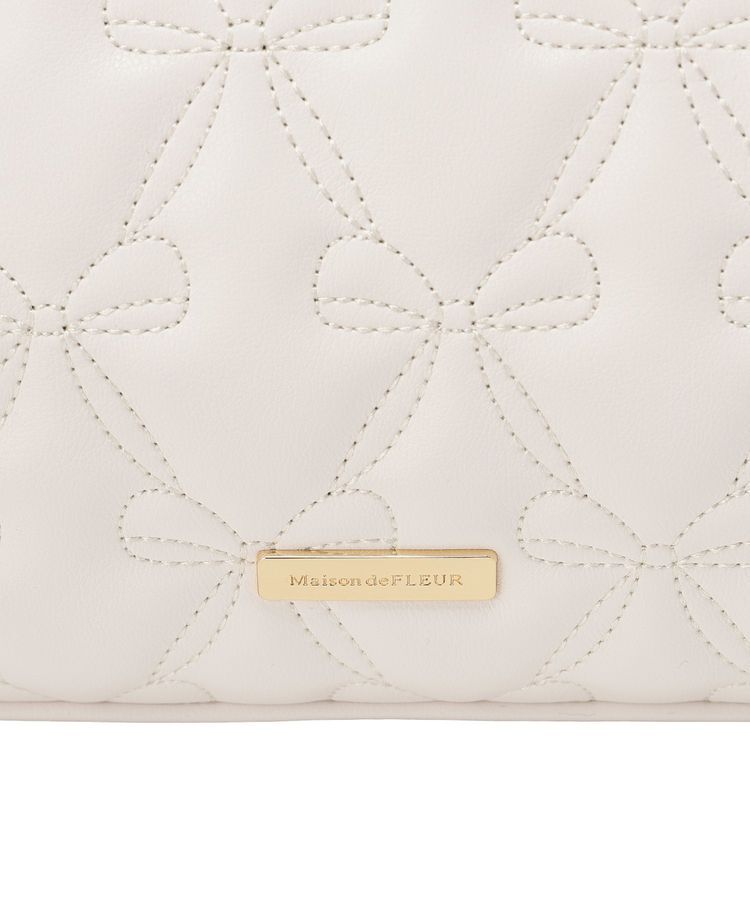Maison de FLEUR「スカーフ付きリボンキルティング2Wayボストン」|ハンドバッグ|