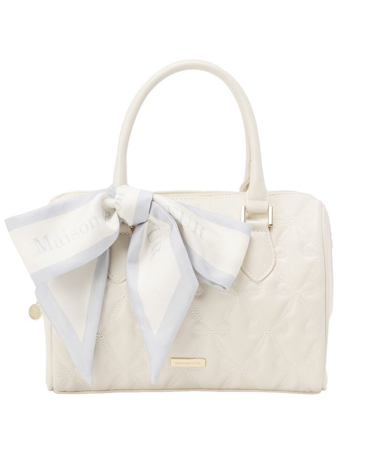 Maison de FLEUR「スカーフ付きリボンキルティング2Wayボストン」|ハンドバッグ|