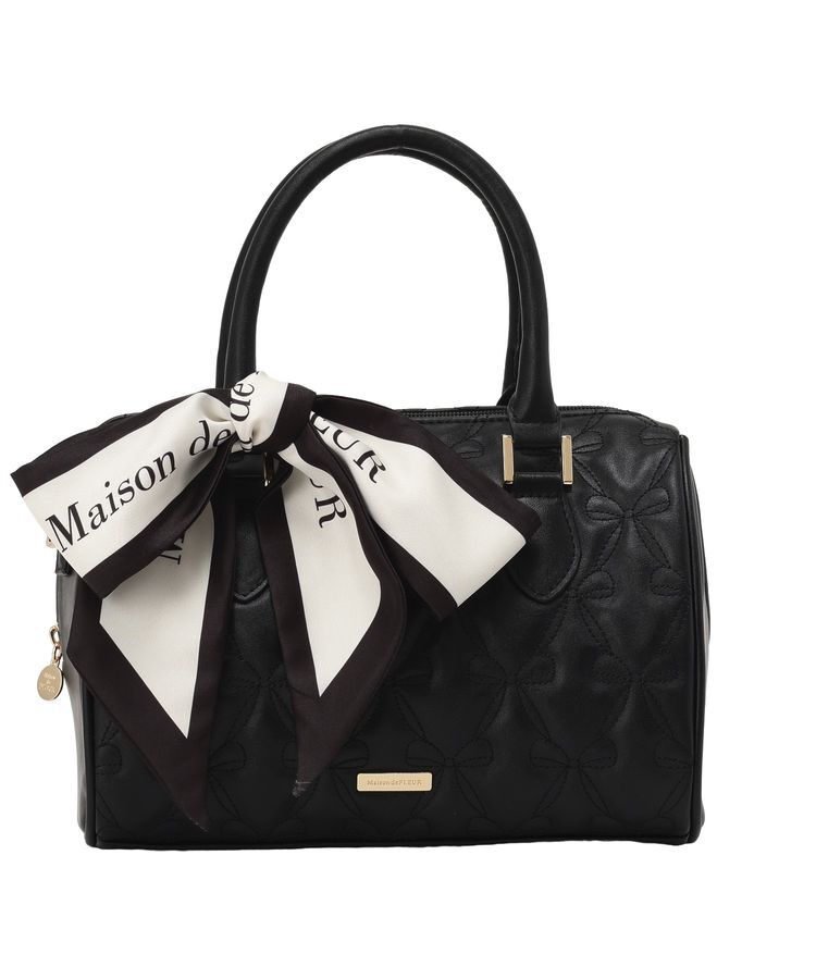 Maison de FLEUR「スカーフ付きリボンキルティング2Wayボストン」|ハンドバッグ|