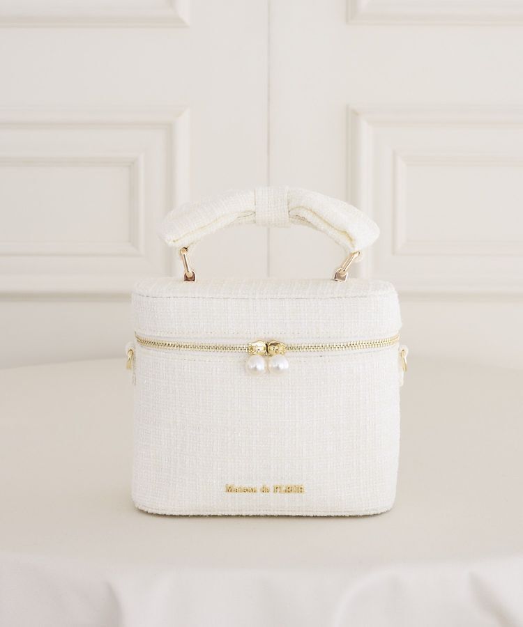 Maison de FLEUR「ツイードキューブショルダーバッグ」|ハンドバッグ|アイボリー