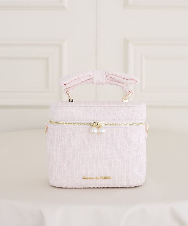 Maison de FLEUR「ツイードキューブショルダーバッグ」|ハンドバッグ|ピンク