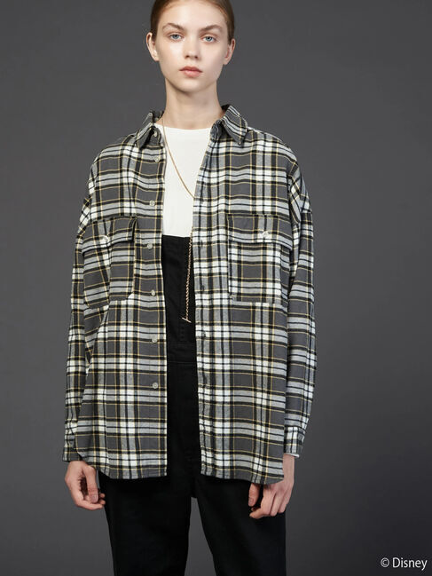  「バックプリントチェックシャツ/Mickey」|シャツ・ブラウス|