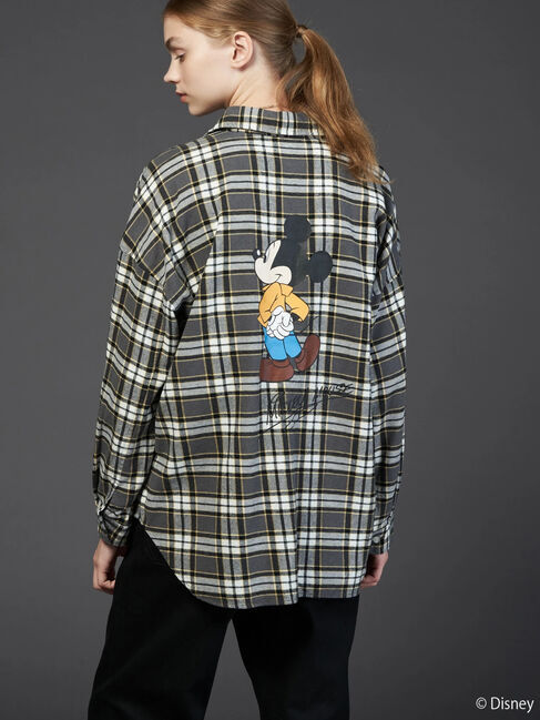  「バックプリントチェックシャツ/Mickey」|シャツ・ブラウス|