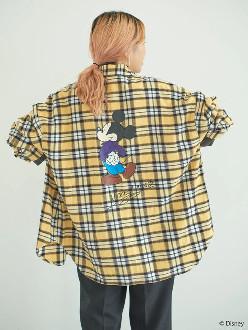  「バックプリントチェックシャツ/Mickey」|シャツ・ブラウス|