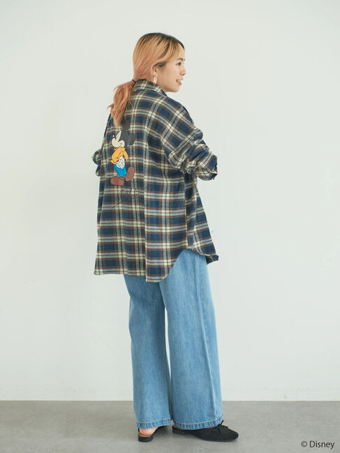  「バックプリントチェックシャツ/Mickey」|シャツ・ブラウス|