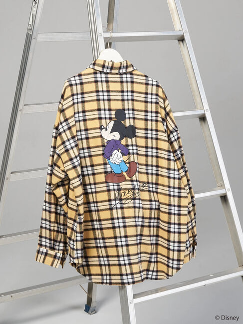  「バックプリントチェックシャツ/Mickey」|シャツ・ブラウス|