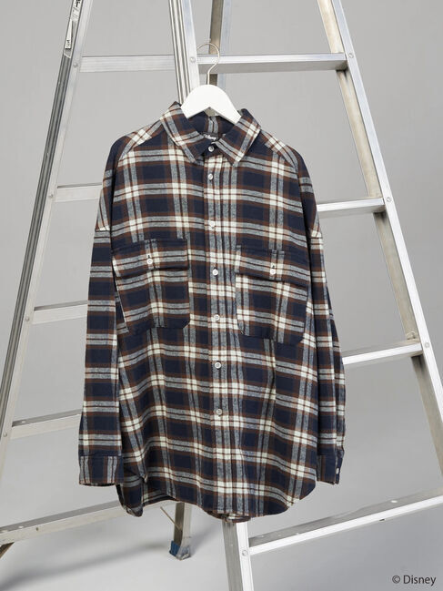  「バックプリントチェックシャツ/Mickey」|シャツ・ブラウス|