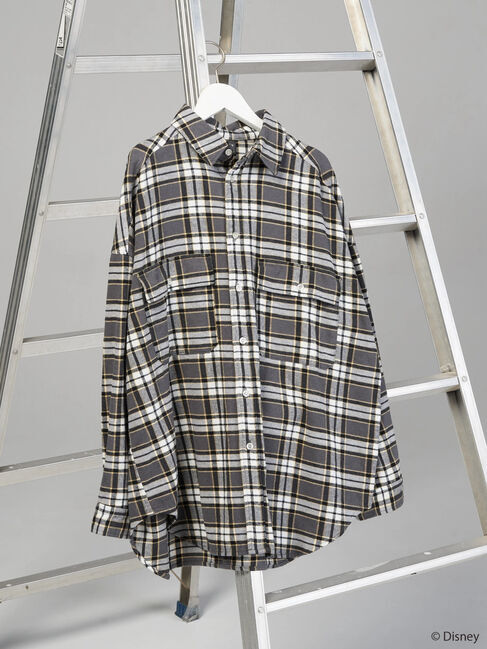  「バックプリントチェックシャツ/Mickey」|シャツ・ブラウス|