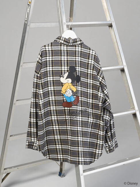  「バックプリントチェックシャツ/Mickey」|シャツ・ブラウス|