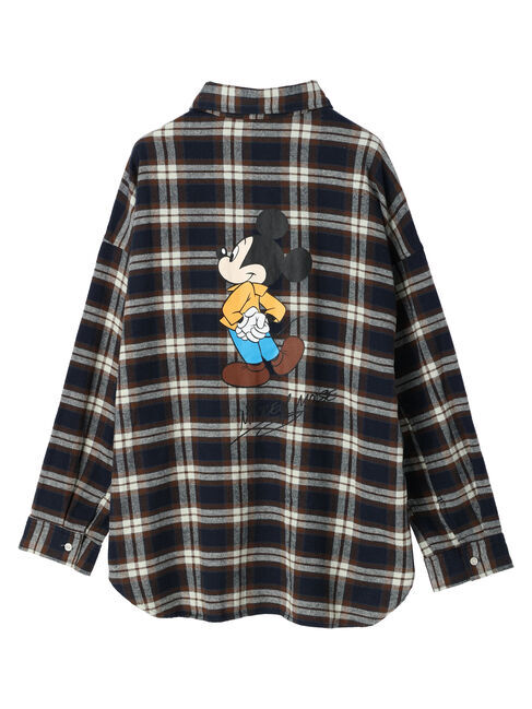  「バックプリントチェックシャツ/Mickey」|シャツ・ブラウス|