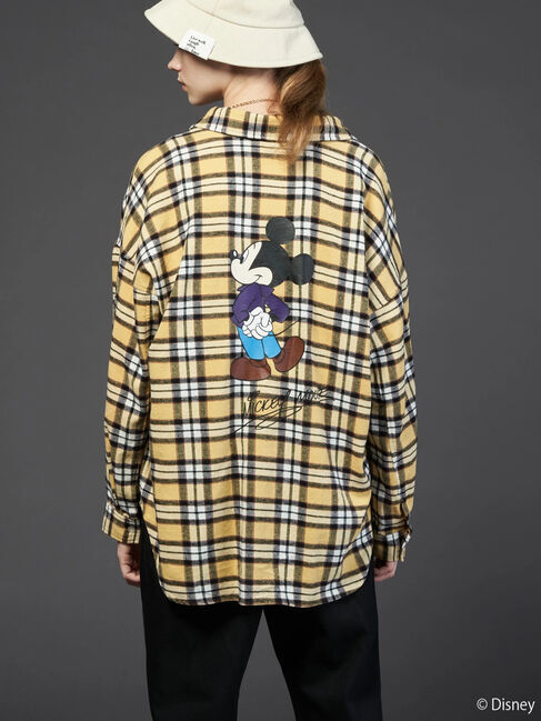  「バックプリントチェックシャツ/Mickey」|シャツ・ブラウス|