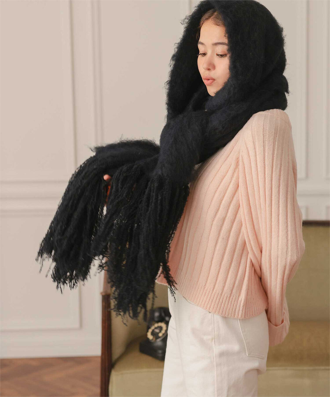 titivate「モヘアタッチボリュームマフラー」|マフラー|