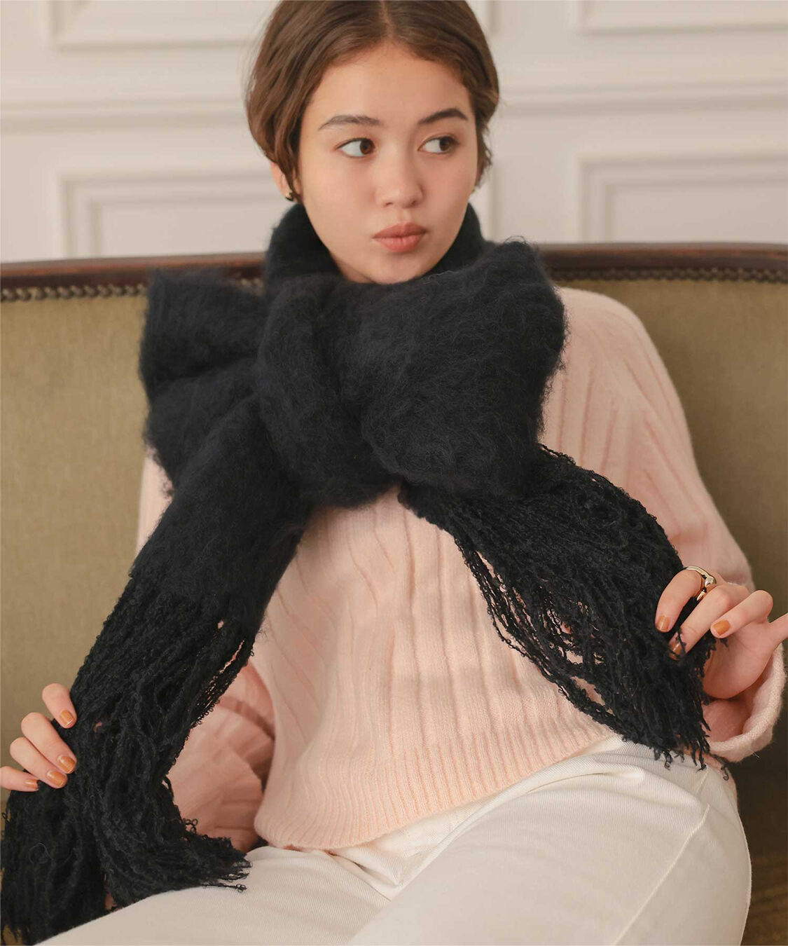 titivate「モヘアタッチボリュームマフラー」|マフラー|