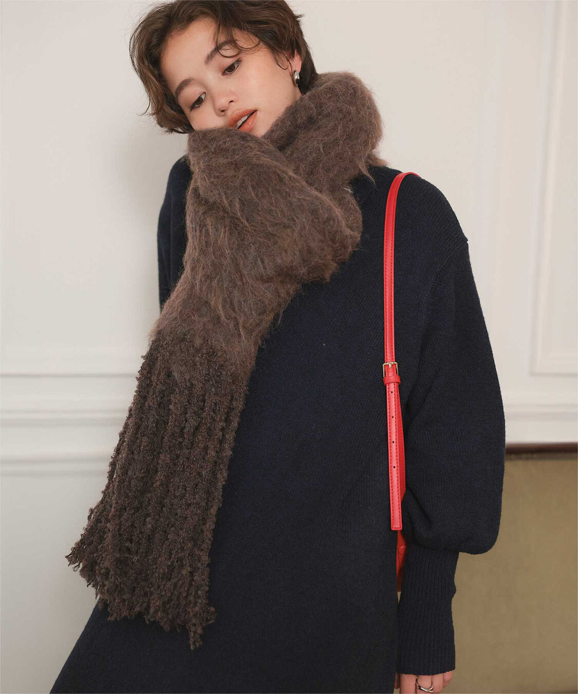 titivate「モヘアタッチボリュームマフラー」|マフラー|