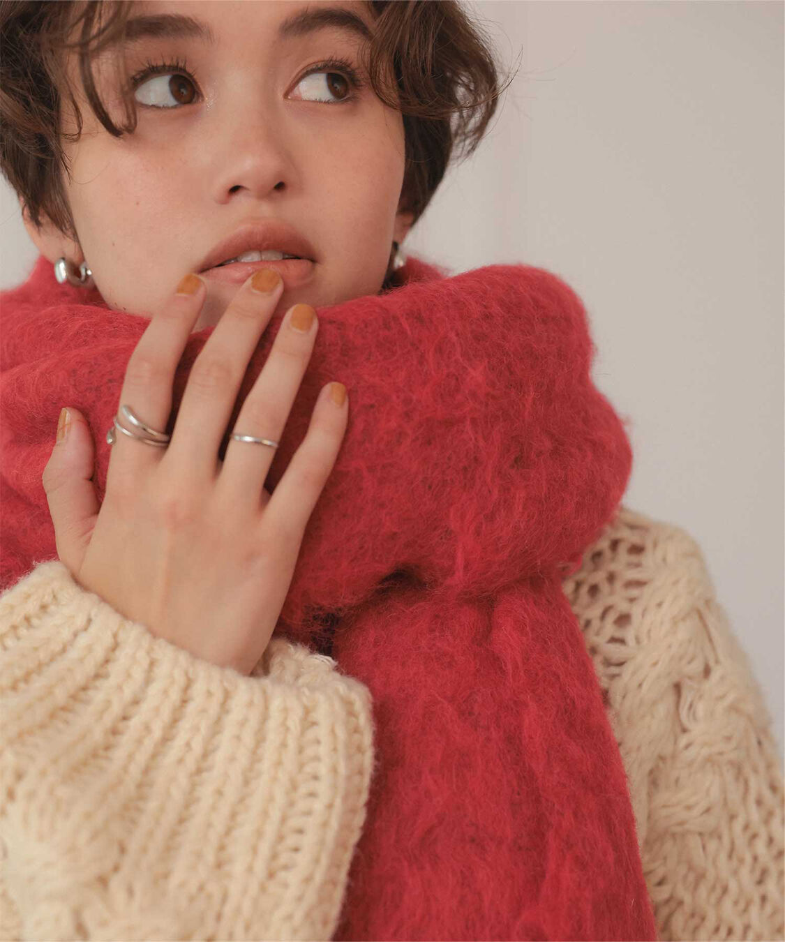 titivate「モヘアタッチボリュームマフラー」|マフラー|