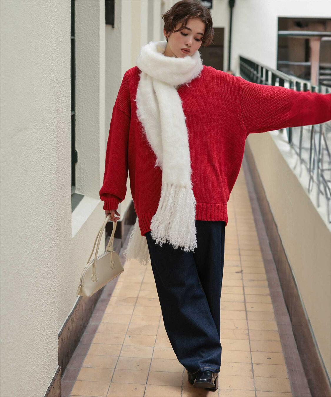 titivate「モヘアタッチボリュームマフラー」|マフラー|