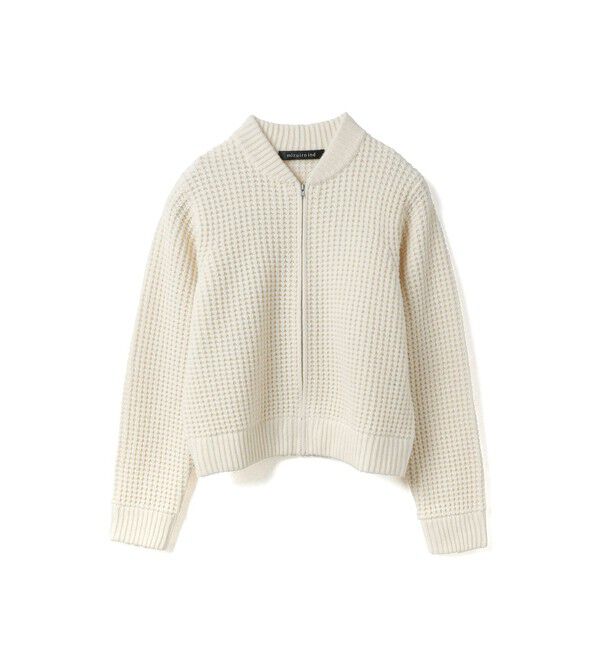 mizuiro ind「mizuiro ind ワッフルジップブルゾン」|ブルゾン・スタジャン|アイボリー