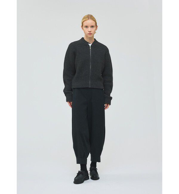 mizuiro ind「mizuiro ind ワッフルジップブルゾン」|ブルゾン・スタジャン|