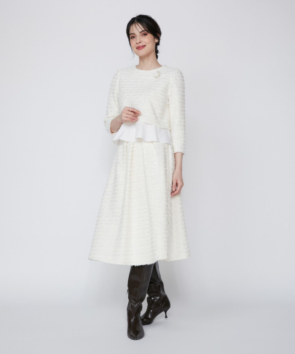 Maglie le cassetto「《M Maglie le cassetto》ラメスパンコールツイードブラウス」|シャツ・ブラウス|