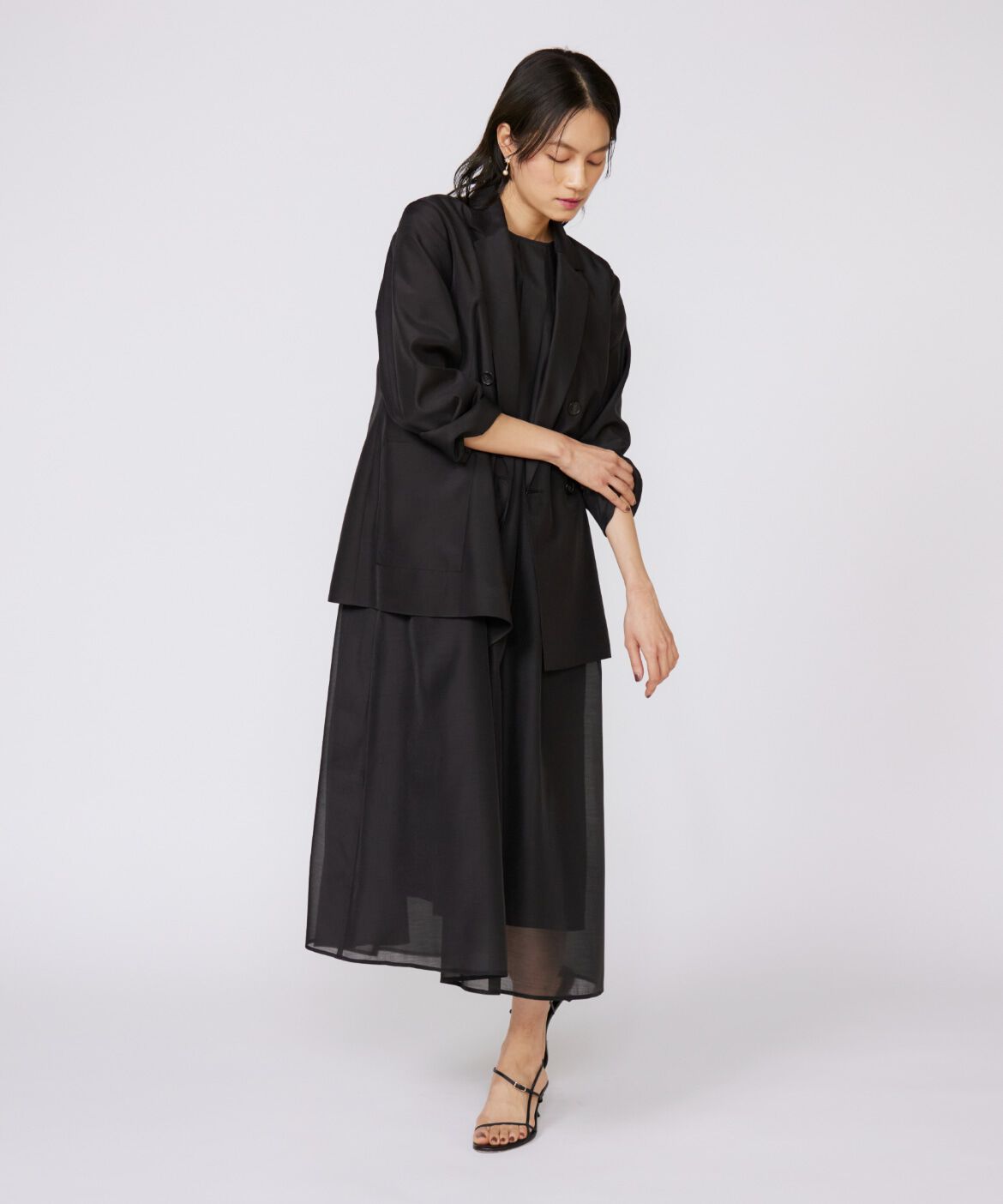 INED「《大きいサイズ》シアーワンピース」|ワンピース|