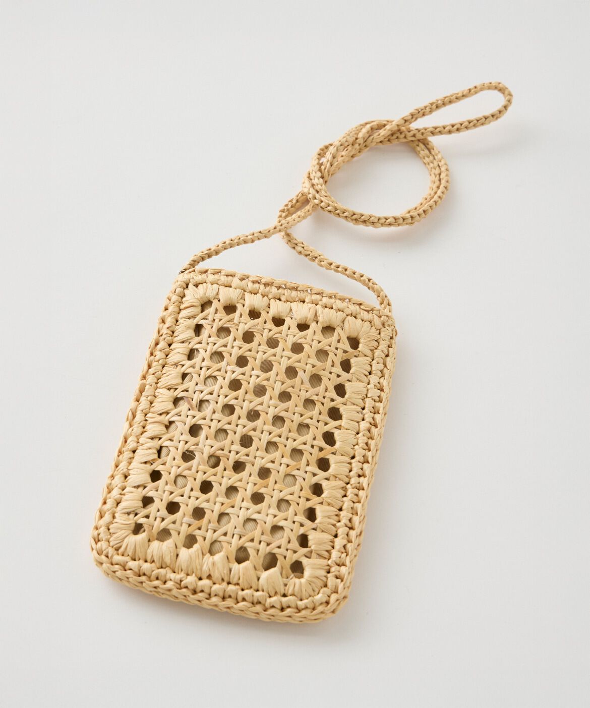 INED「《FAVORITE》ラフィアフォーンバッグ《CATERINA BERTINI》」|モバイルケース|ベージュ2