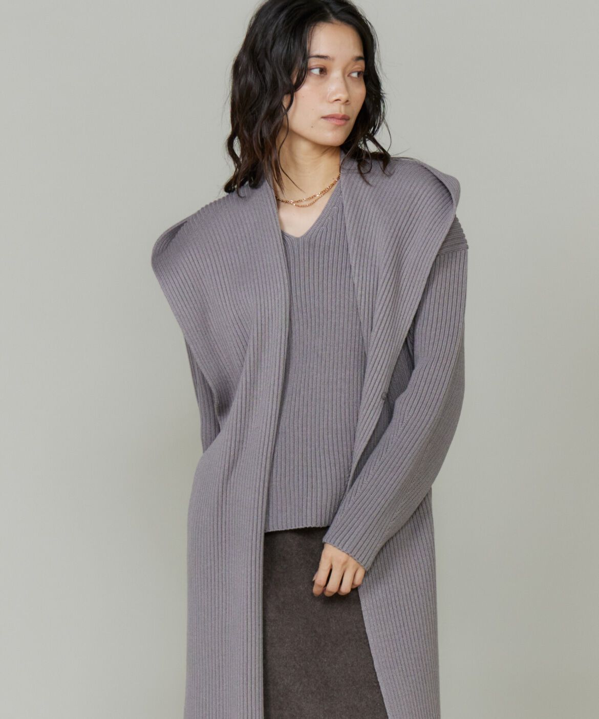 INED「フーデッドマフラー」|ストール|ミディアムグ 2