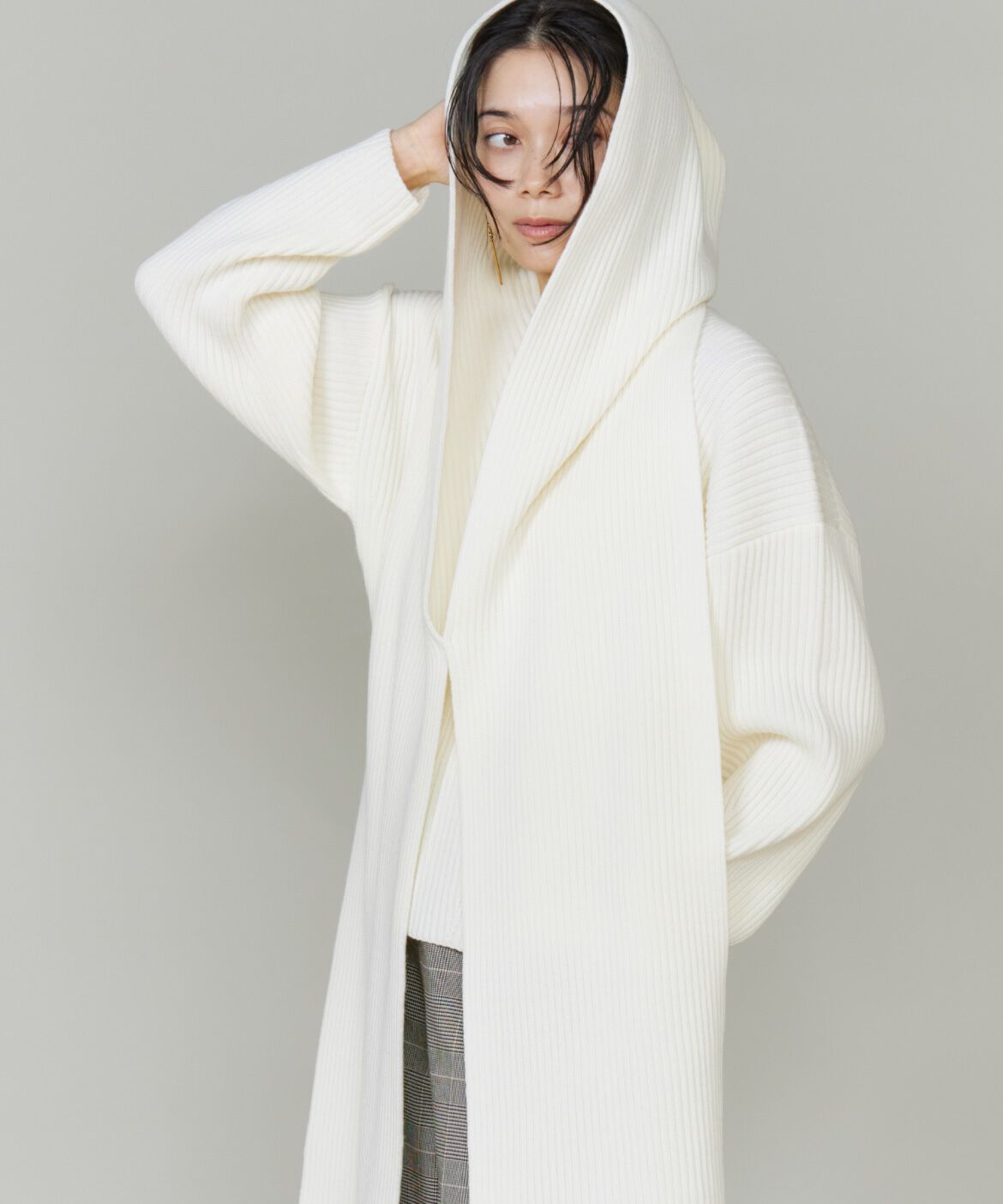 INED「フーデッドマフラー」|ストール|