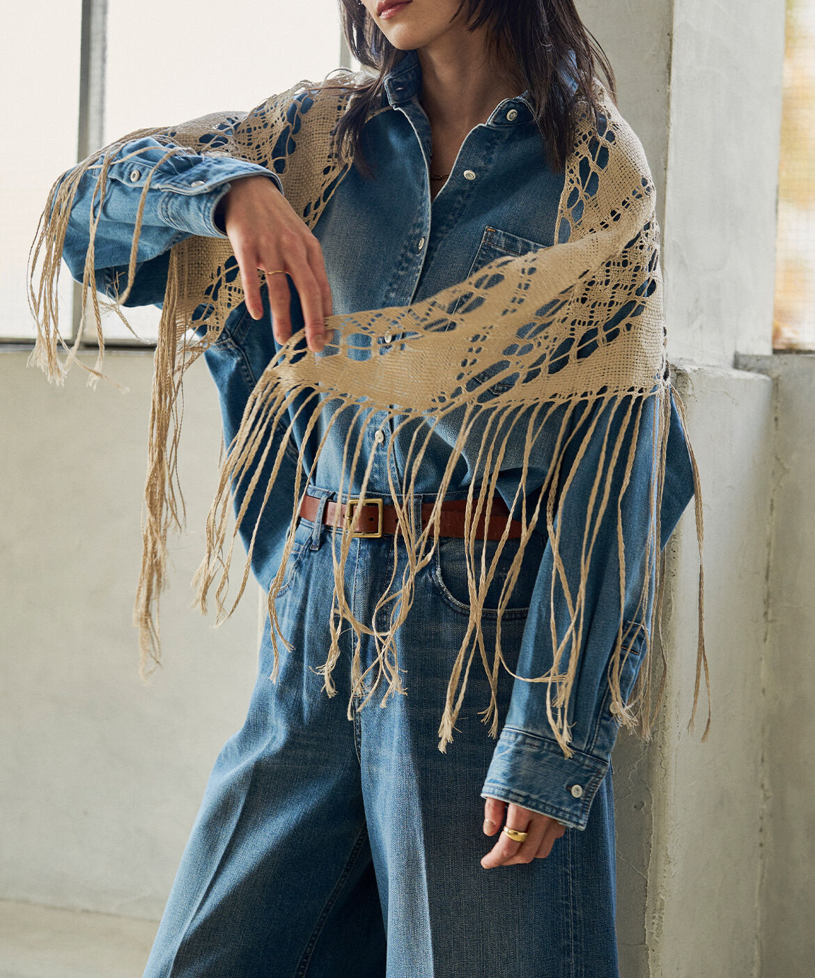 FAVORITE SUKINAMONO「フリンジレースストール《ASAUCE MELER》」|ストール|