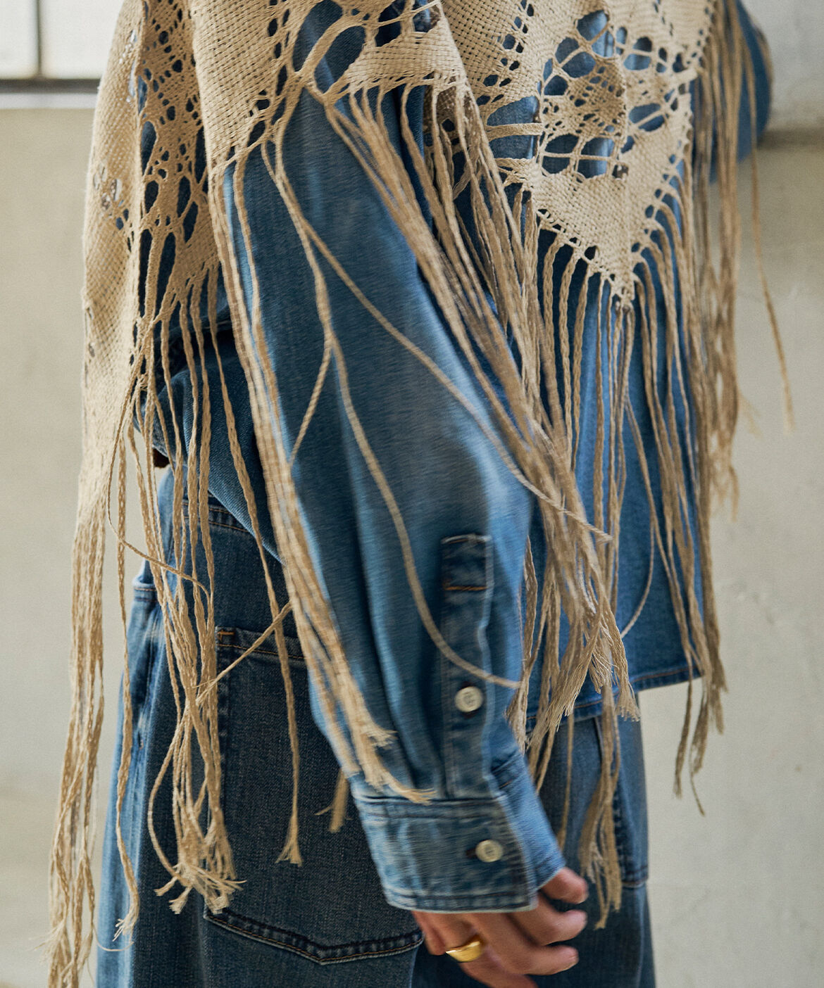 FAVORITE SUKINAMONO「フリンジレースストール《ASAUCE MELER》」|ストール|