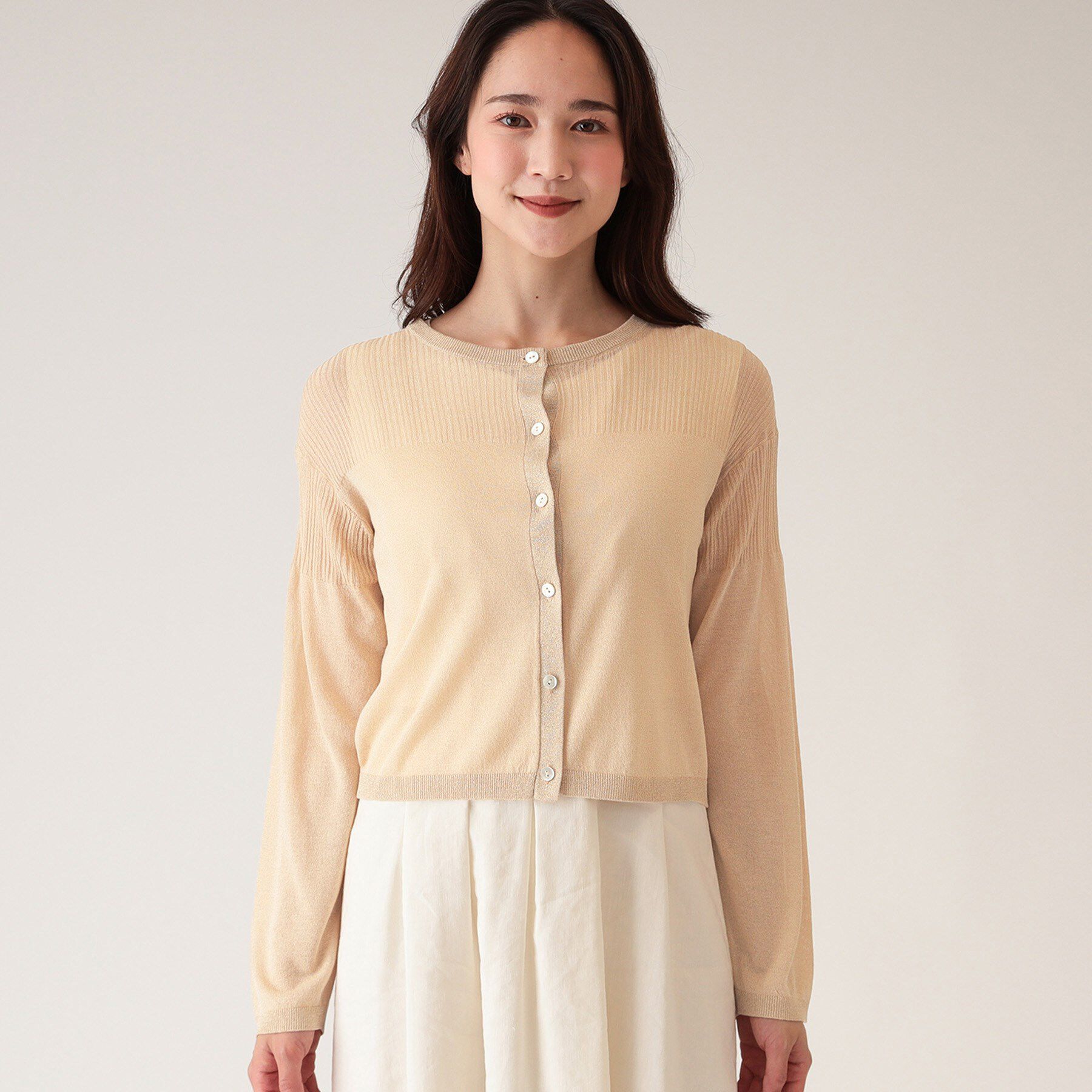 COUP DE CHANCE「【洗える／シアー感】ラメ混ニットカーディガン」|カーディガン|