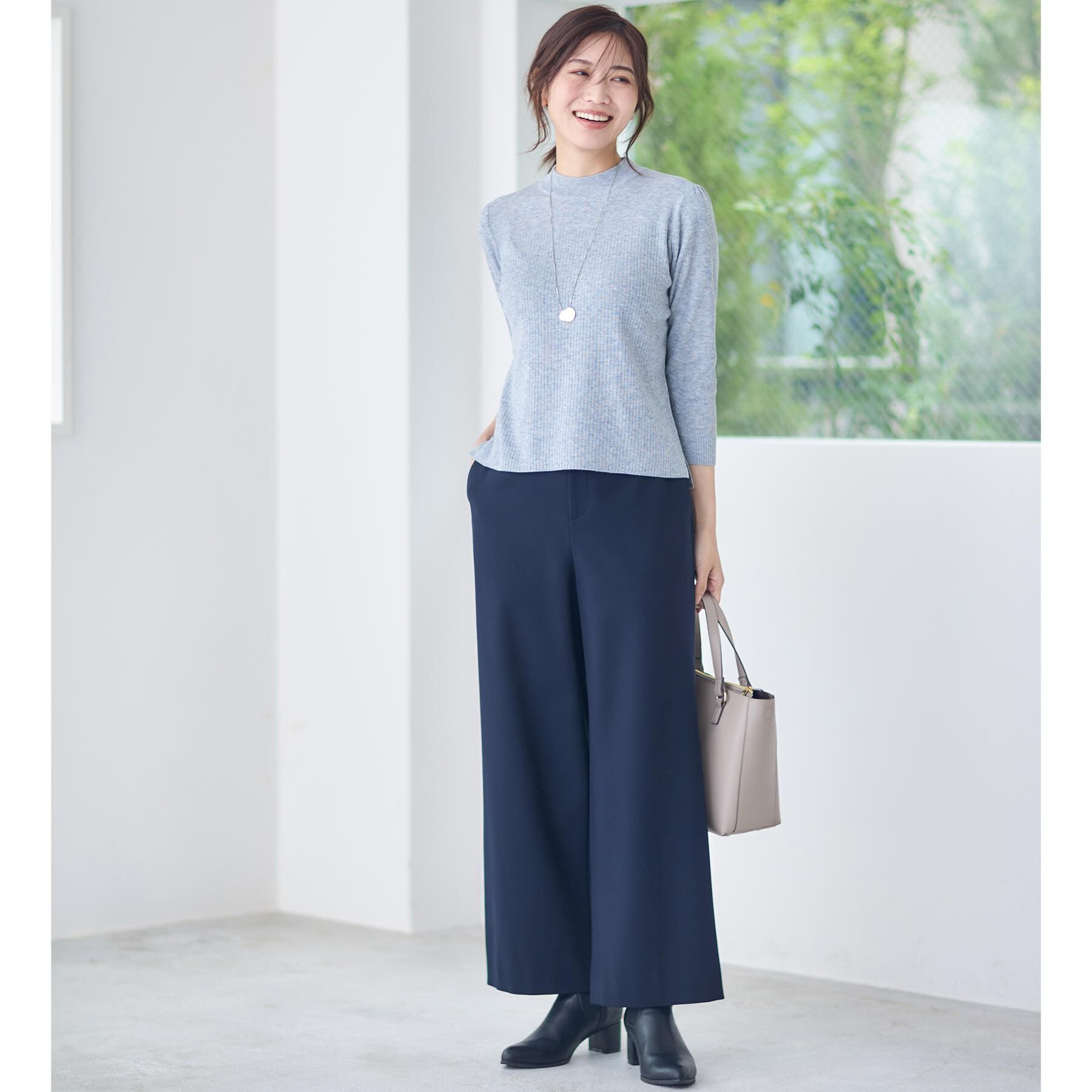 Reflect「【選べる5色／アンサンブル可】プチハイネックリブニット」|ニット・セーター|