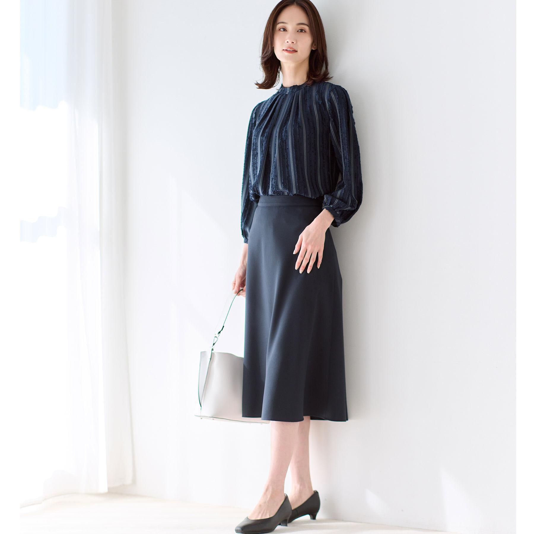 Reflect「【セットアップ可】ストライプ柄ジャカードブラウス」|シャツ・ブラウス|