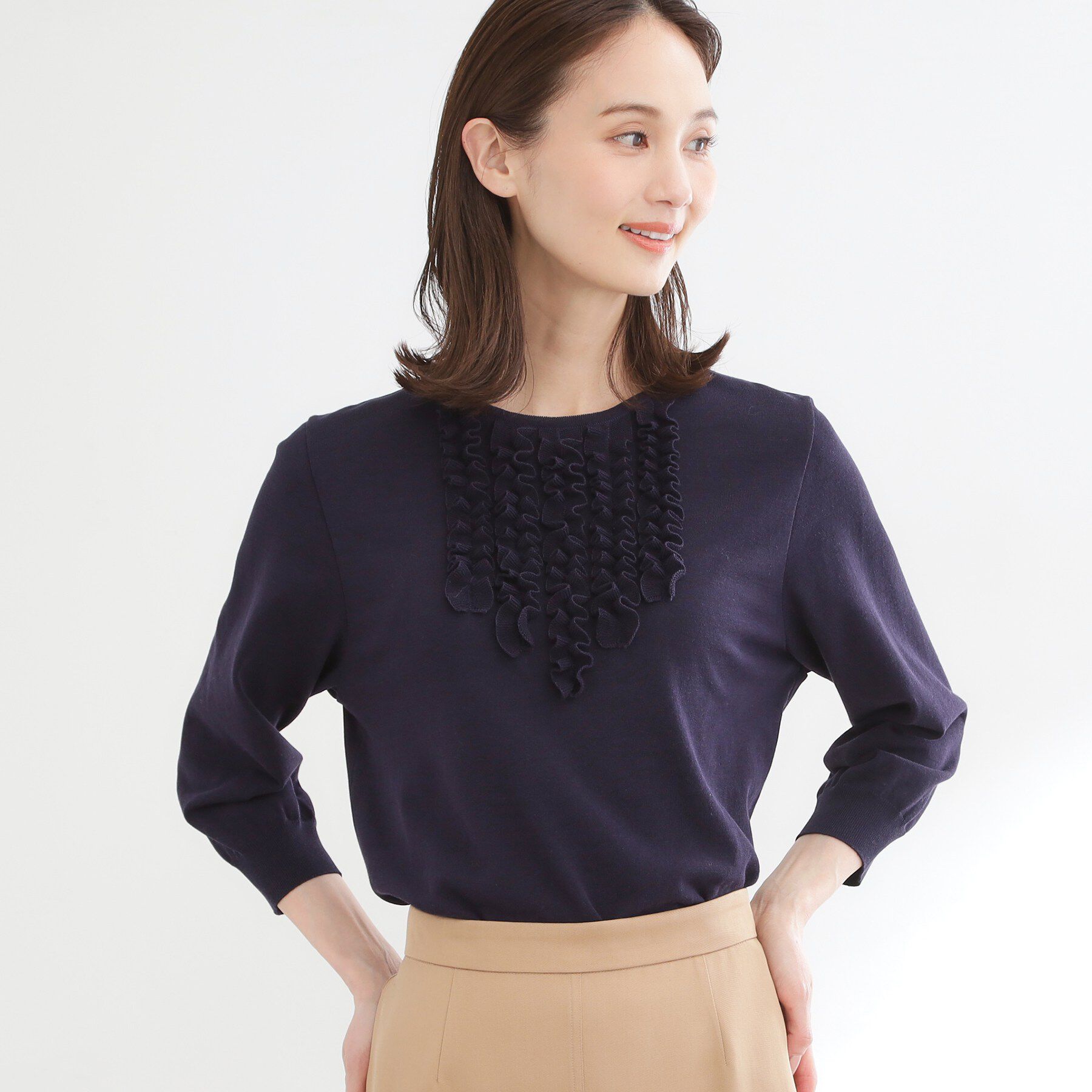 Reflect「フロントフリルデザインニット」|ニット・セーター|