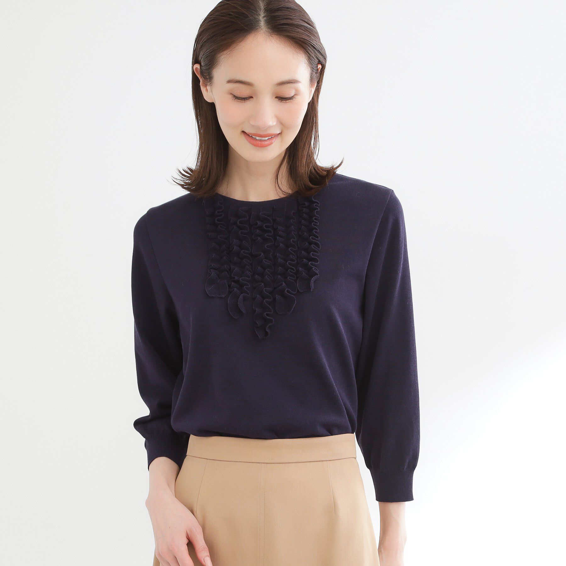 Reflect「フロントフリルデザインニット」|ニット・セーター|