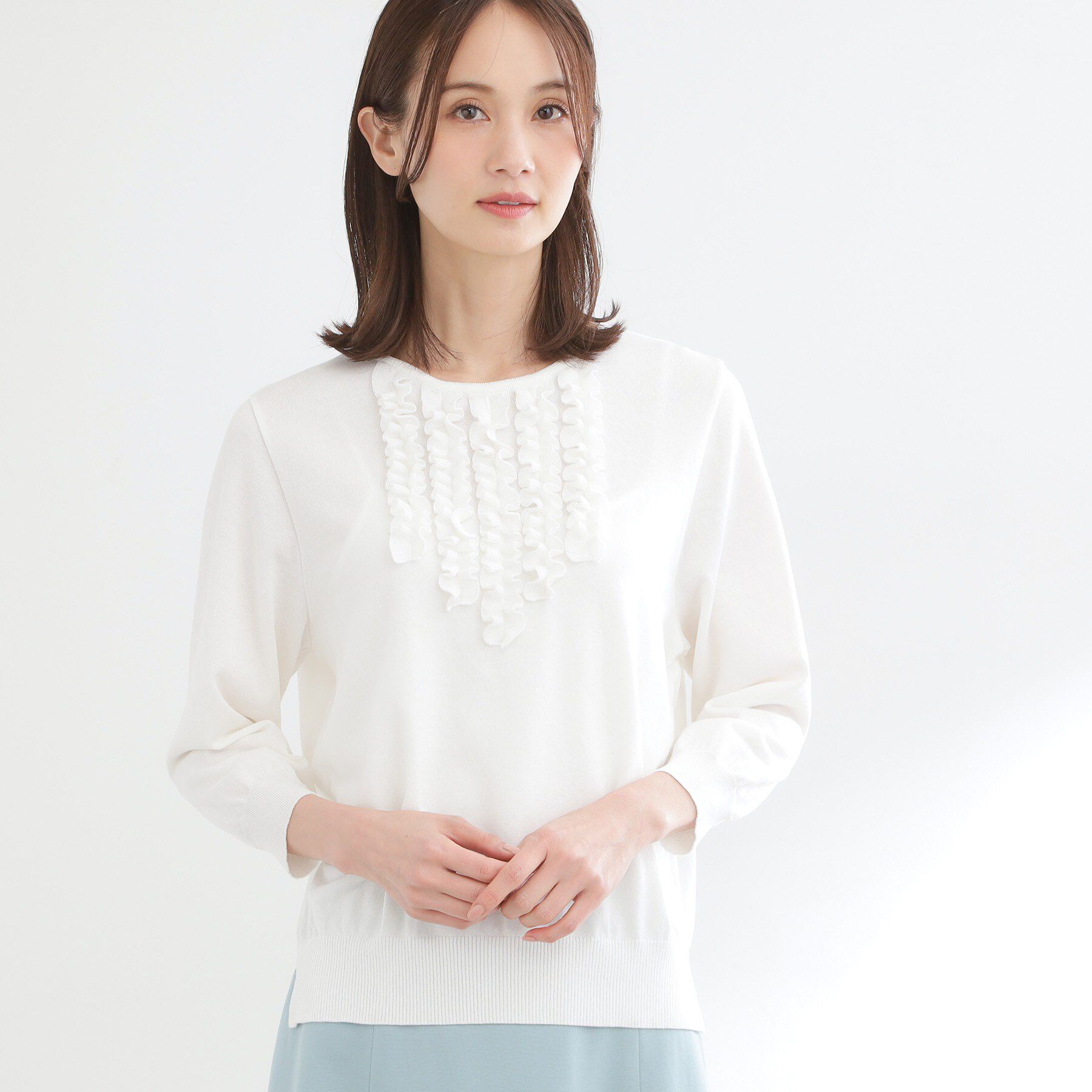 Reflect「フロントフリルデザインニット」|ニット・セーター|