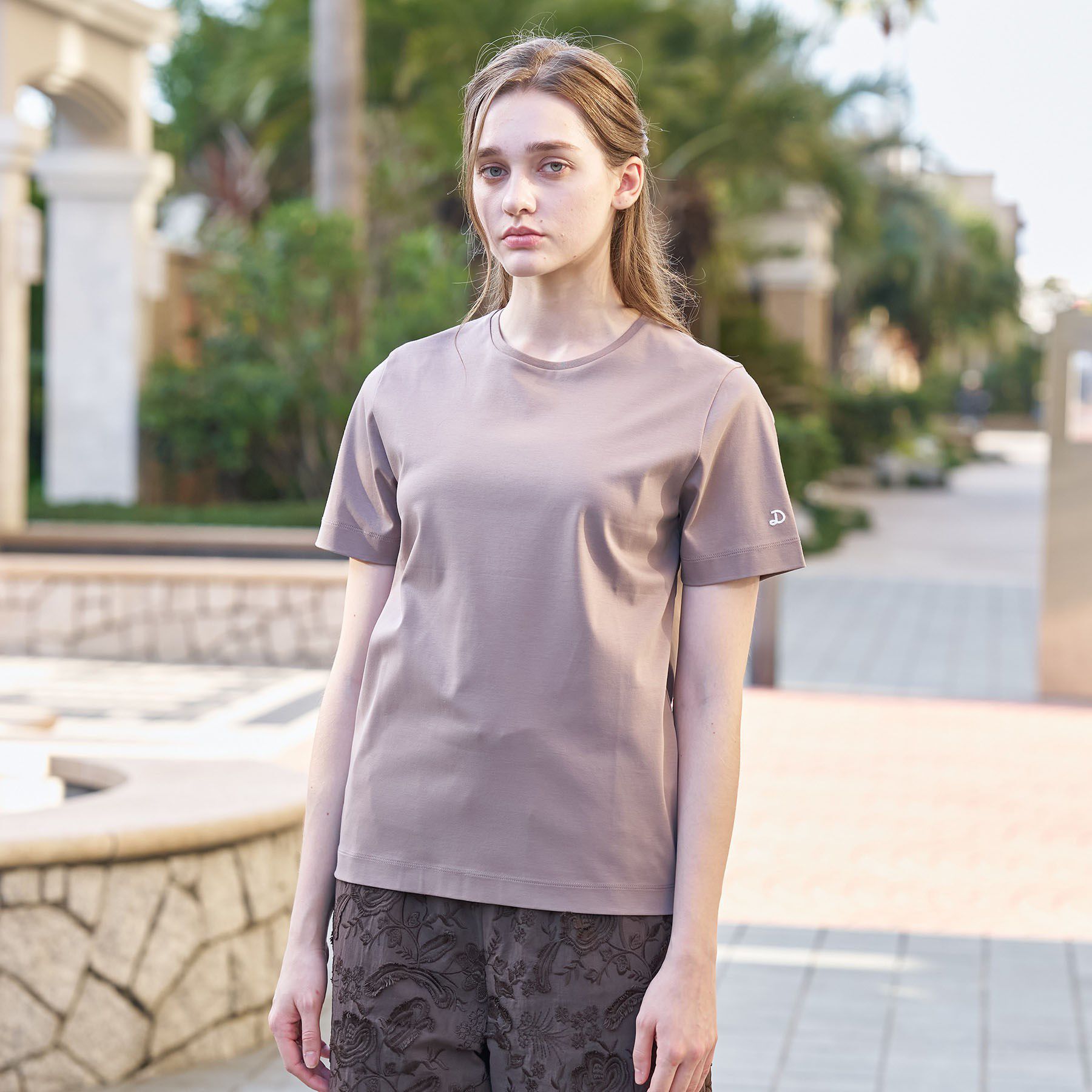 DRESSTERIOR「【接触冷感／抗菌防臭／消臭】アイスクリアコットンTシャツ」|Tシャツ・カットソー|トープ(054)