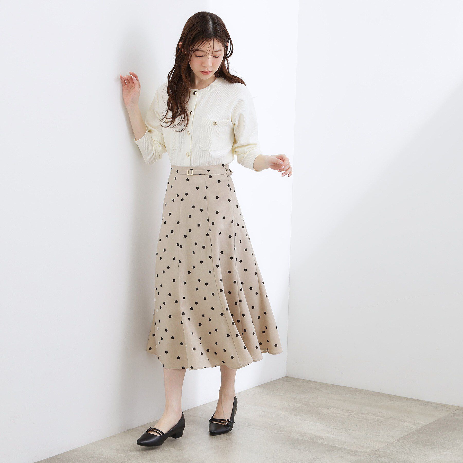 grove「【貴島明日香さん着用・洗える】ランダムドットマーメイドスカート」|スカート|