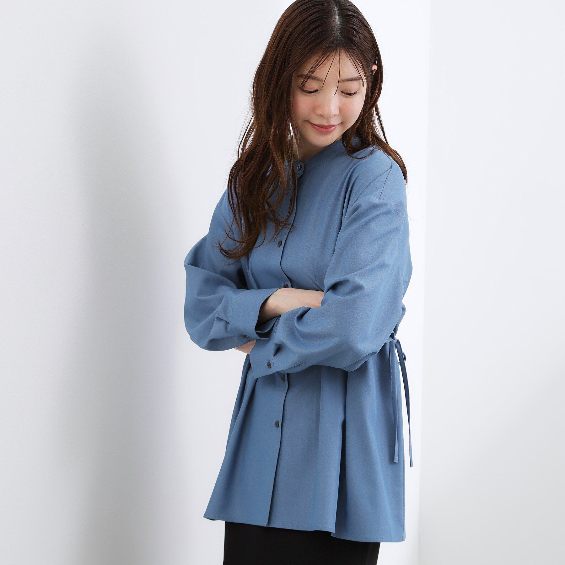 grove「ウエストタック スタンドネックシャツ」|シャツ・ブラウス|