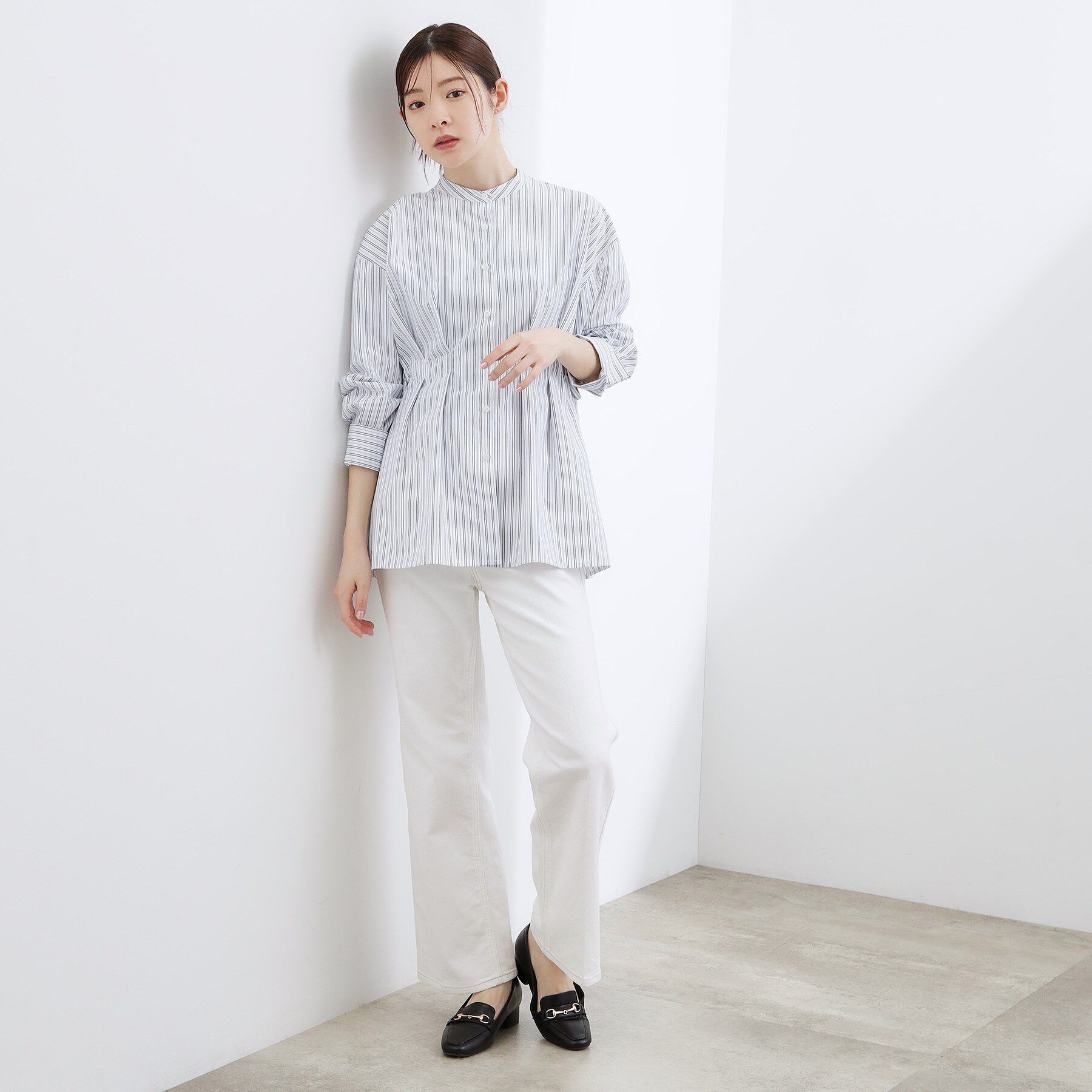 grove「ウエストタック スタンドネックシャツ」|シャツ・ブラウス|