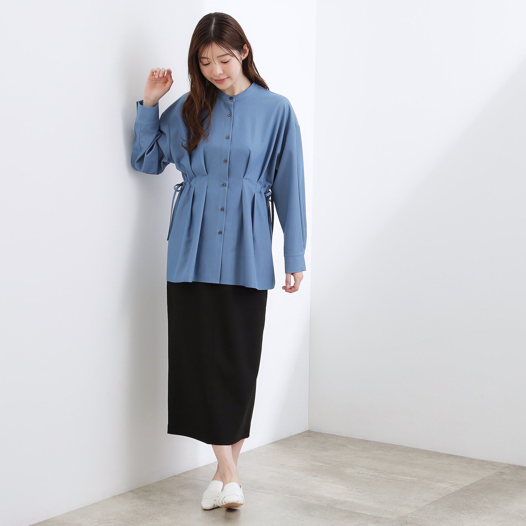 grove「ウエストタック スタンドネックシャツ」|シャツ・ブラウス|