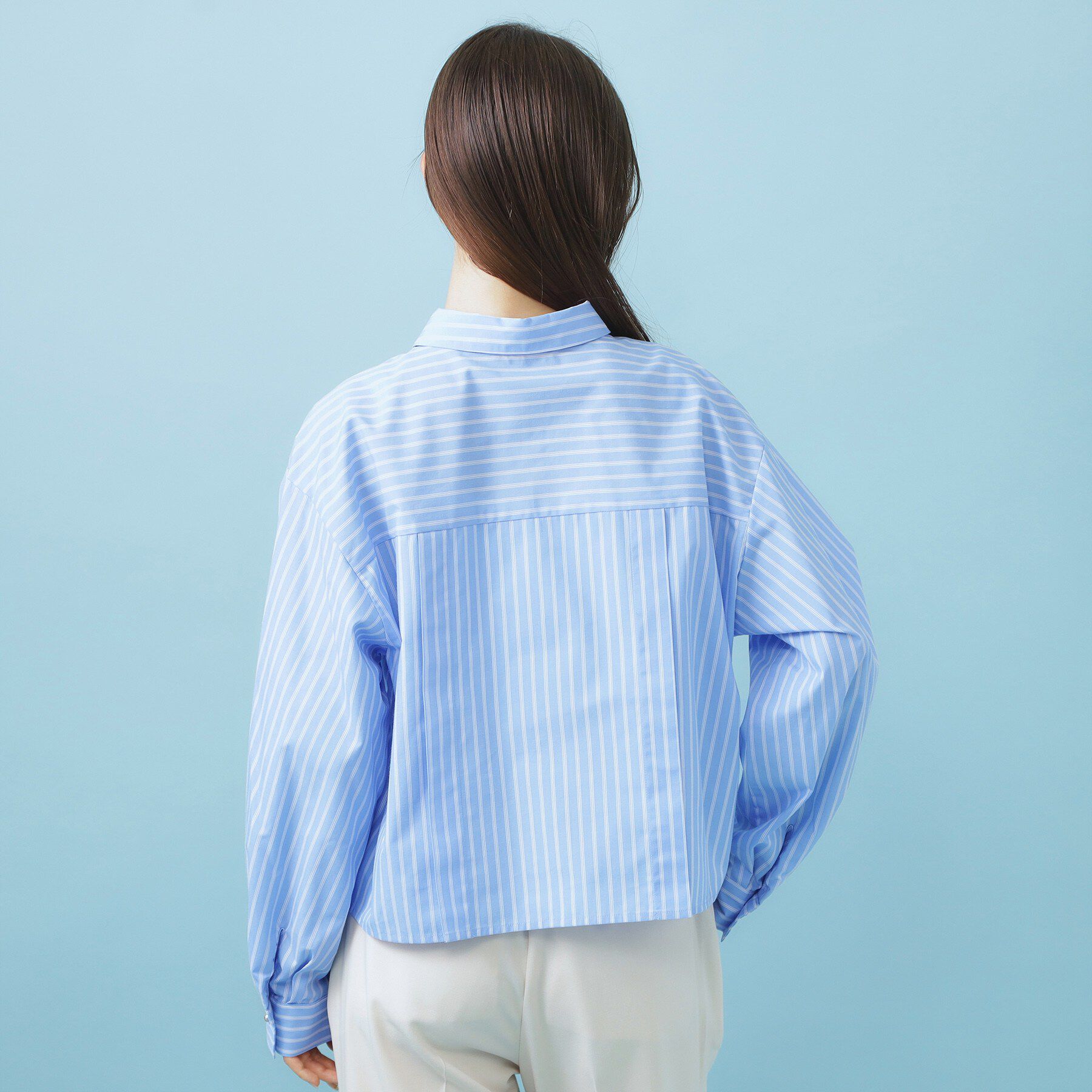 index「ブロード短丈タックシャツ【洗濯機OK】《5col》」|シャツ・ブラウス|